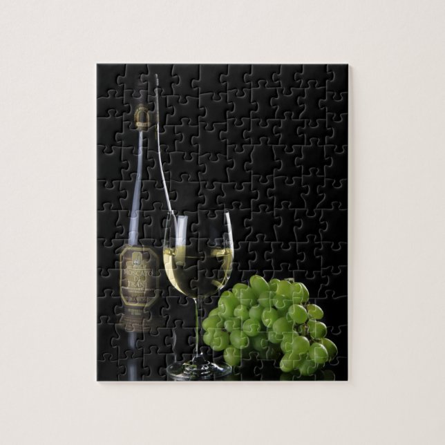 Puzzle Raisins de verre à bouteilles de vin blanc (Vertical)