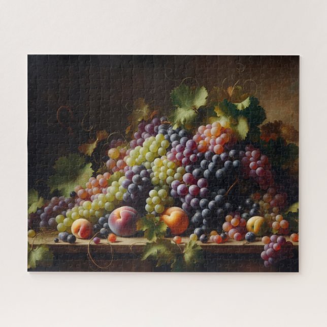 Puzzle Raisins et fruits Peinture à vie morte (Horizontal)