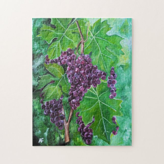 Puzzle Raisins sur une vigne d'août par Alfred Fox (Vertical)