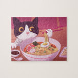 Puzzle Ramen Cat<br><div class="desc">Chat utilisant des baguettes pour manger un bol de ramen.</div>