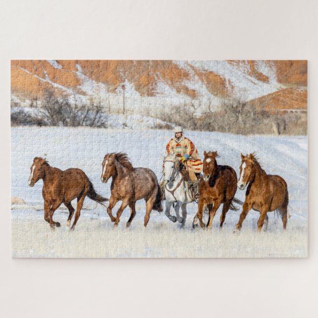 Puzzle  Ranch de chevaux Hideout, wrangler et chevaux (Horizontal)