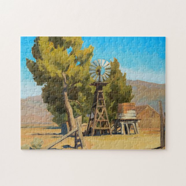 Puzzle Ranch Windmill, Carson, Nevada par Maynard Dixon (Horizontal)