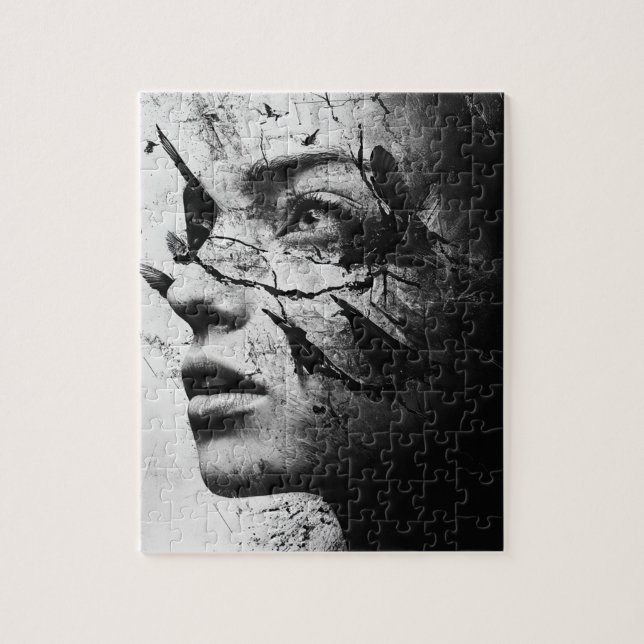 Puzzle Random Art Mon chat Fabriqué des oiseaux sur mon e (Vertical)