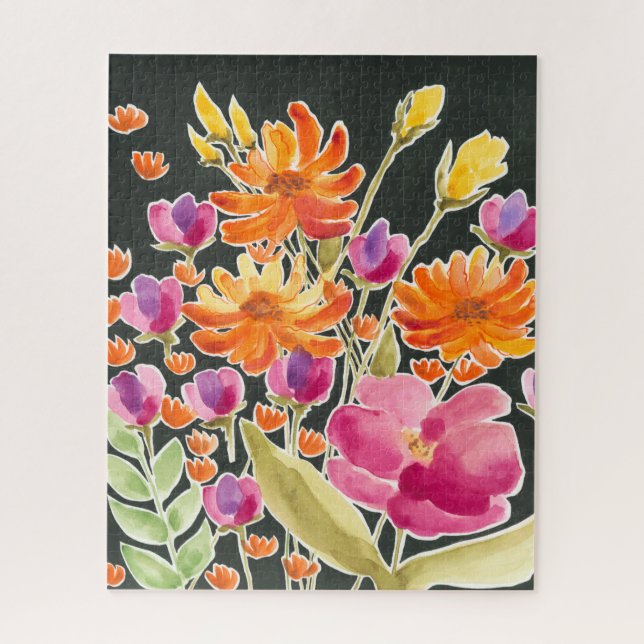 Puzzle Rassemblement splendide - Fleurs roses et orange (Vertical)