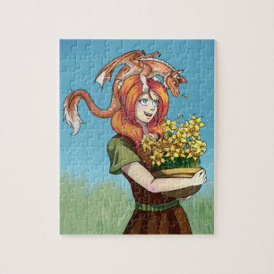 Puzzle Rassembler les fleurs avec un dragon