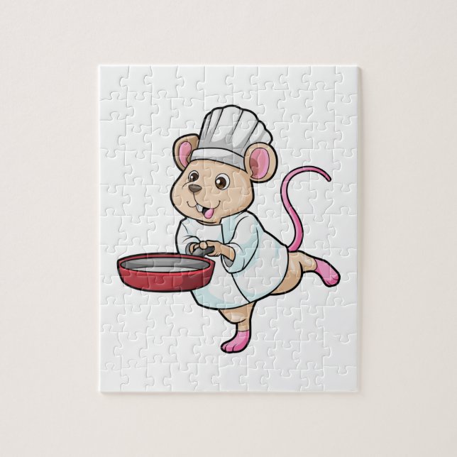 Puzzle Rat comme Cuire avec Pan & Cuisine casquette (Vertical)