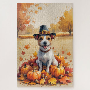Puzzle Rat Terrier À L'Automne Laisse L'Art Thanksgiving