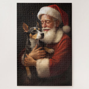 Puzzle Rat Terrier Avec Noël Festif Du Père Noël