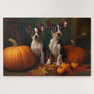Puzzle Rat Terrier Chiot Automne Citrouille délice