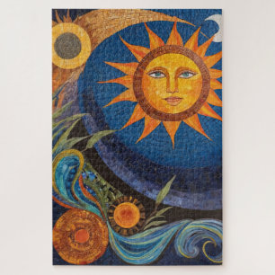 Puzzle Rayonnant Soleil Mosaïque Vibrant Céleste