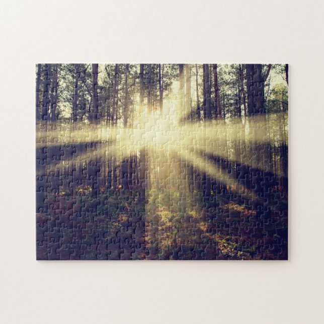 Puzzle Rayons de soleil de forêt (Horizontal)