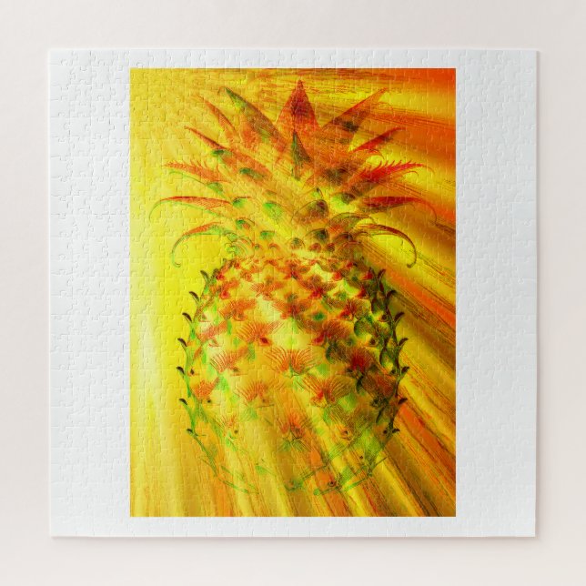 Puzzle Rayons Dorés Traversant Un Gros Ananas (Vertical)