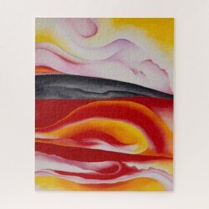 Puzzle Rayure rouge, jaune et noir Georgia O'Keeffe