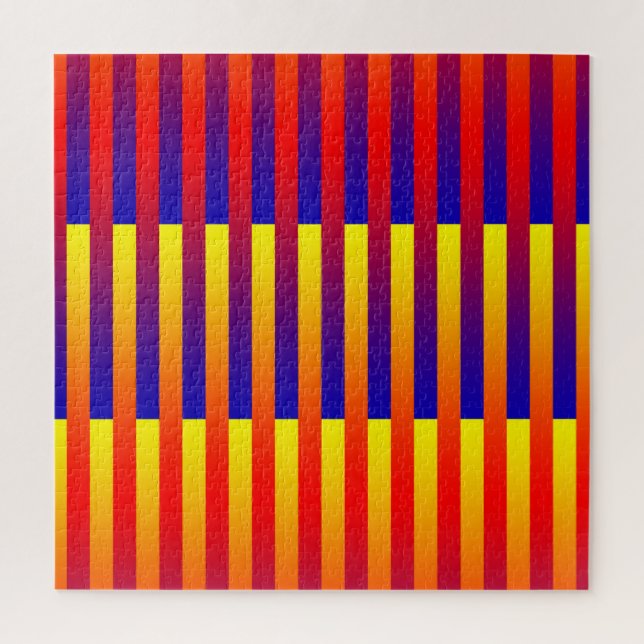 Puzzle Rayures Bleu Rouge Jaune (Vertical)