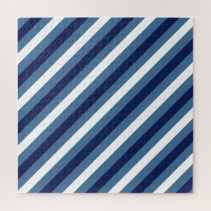 Puzzle Rayures Nautiques Bleu Marine Bleu Fumé Blanc Impe