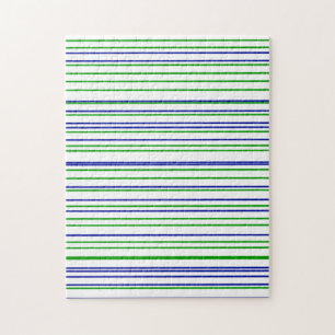 Puzzle Rayures vert bleu violet motif personnalisé modern