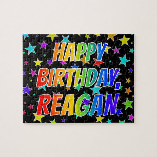 Puzzle "REAGAN" Prénom, Amusant "HEUREUX ANNIVERSAIRE"