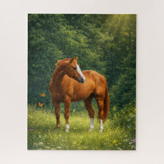 Puzzle réaliste de cheval dans la nature