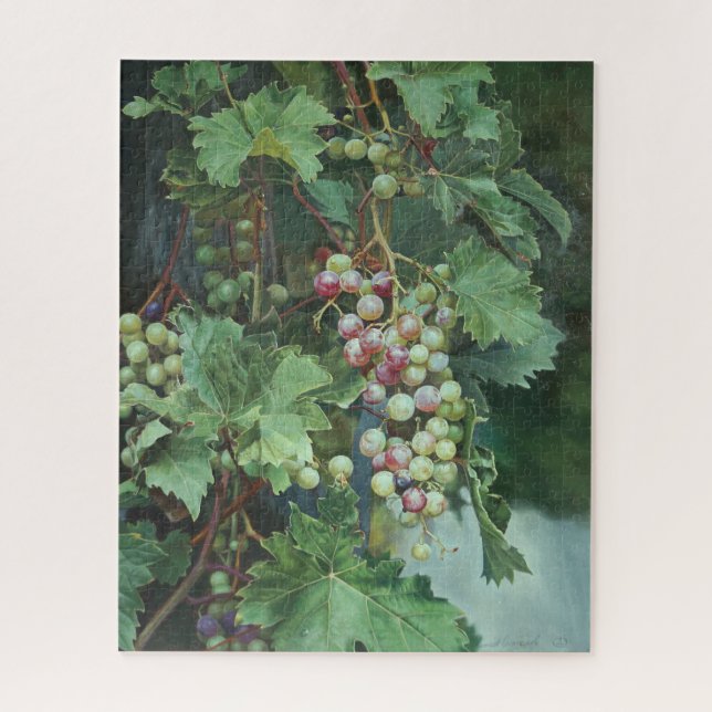 Puzzle Realistic Grape Vine with Leaves – Fine Art (Vertical)