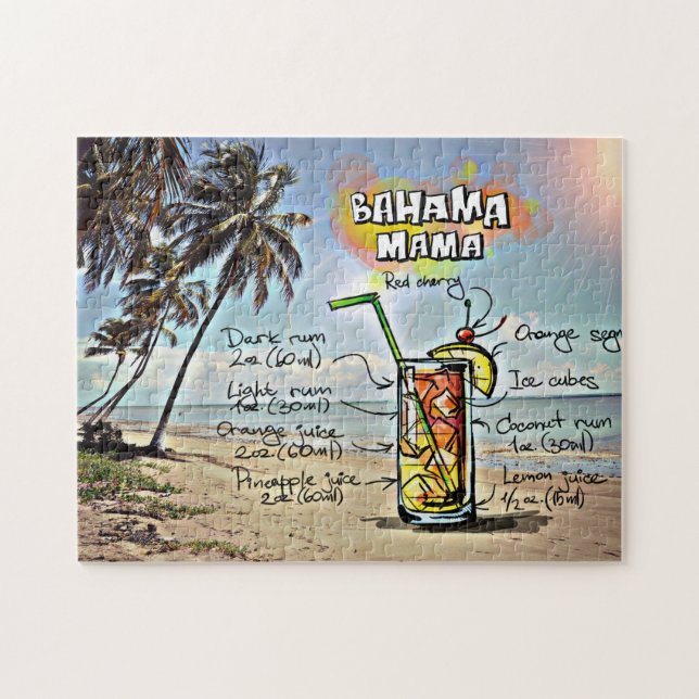 Puzzle Recette de cocktail Bahamas Mama (Horizontal)