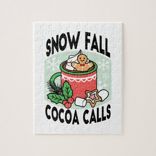 Puzzle Réchauffez-vous avec les appels de cacao de neige  (Vertical)