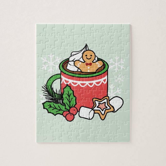 Puzzle Réchauffez-vous avec les appels de cacao de neige  (Vertical)