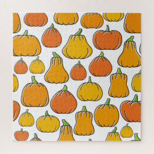 Puzzle récoltes citrouilles, motifs de légumes saisonnier