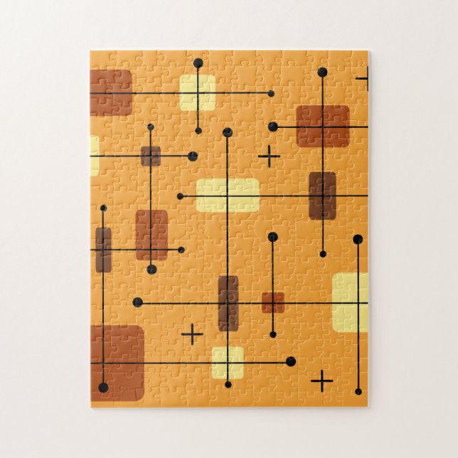 Puzzle Rectangles arrondies Carré orange (Vertical)