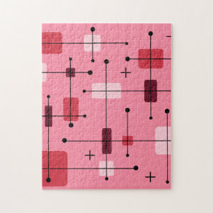 Puzzle Rectangles arrondies Carré rose