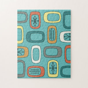 Puzzle Rectangles arrondies MCM du milieu du siècle Aquam