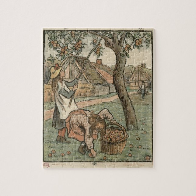 Puzzle Recueillant des pommes, de "DES de Travaux mâche", (Vertical)