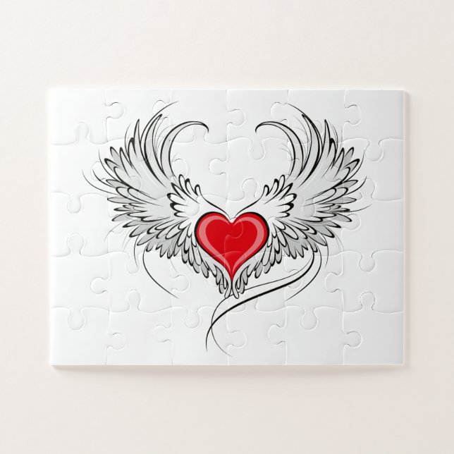 Puzzle Red Angel Coeur avec ailes (Horizontal)