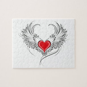 Puzzle Red Angel Coeur avec ailes