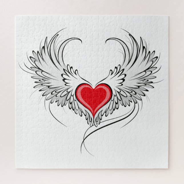 Puzzle Red Angel Coeur avec ailes (Vertical)