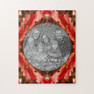 Puzzle Red Autumn Leaves Nature Frame Ajouter Votre Photo