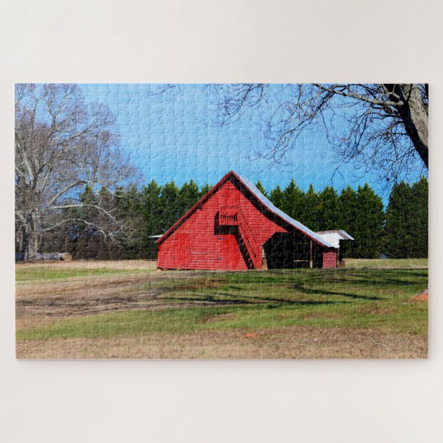 Puzzle Red Barn Shed (Horizontal)