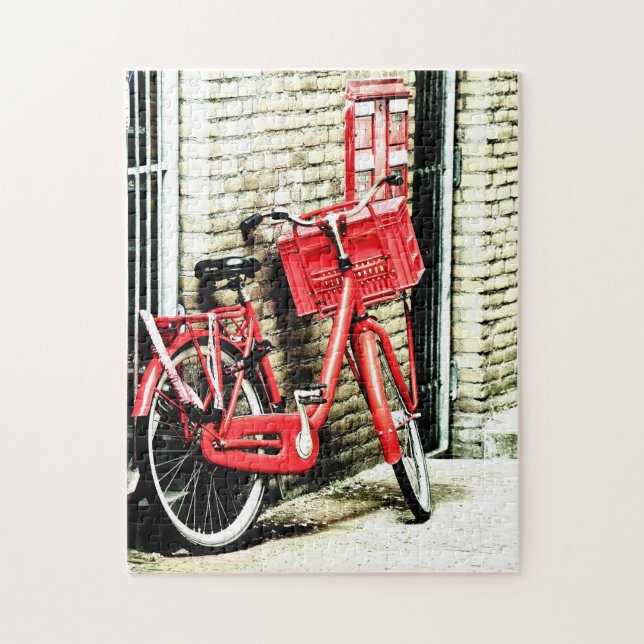 Puzzle Red Bicycle & Amsterdam, Pays-Bas /design (Vertical)