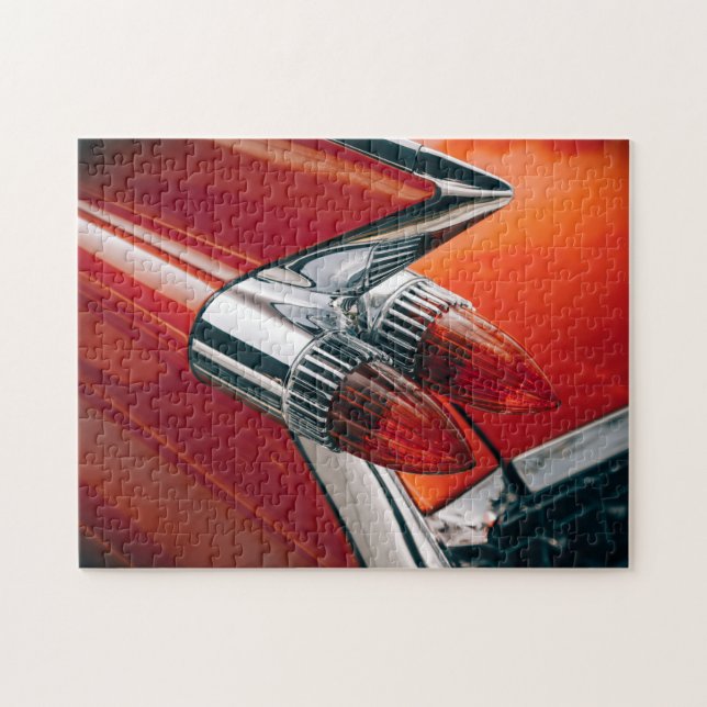 Puzzle Red Classic Car Fins (Horizontal)