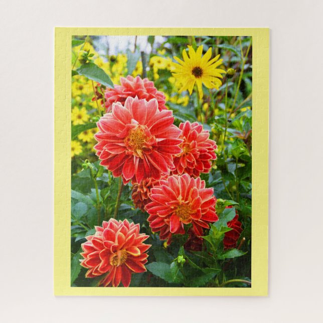 Puzzle Red Dahlias (Vertical)