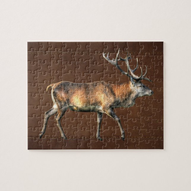 Puzzle Red Deer Stag Animaux sauvages Design (Horizontal)