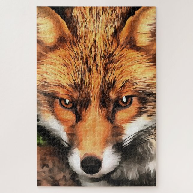 Puzzle Red Fox Beau Art de la faune (Vertical)