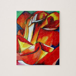 Puzzle Red France Libre rose aquarelle art