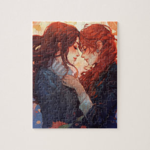 Puzzle Red Girl Anime Lesbian Love