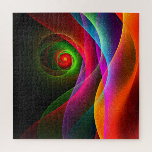 Puzzle Red Green Orange Modern Abstrait Art Motif #22
