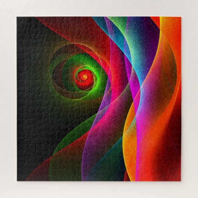 Puzzle Red Green Orange Modern Abstrait Art Motif #22 (Vertical)