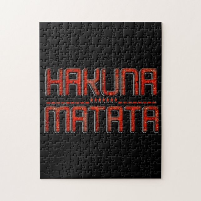Puzzle Red Hakuna Matata 3D Techno Star Design (Vertical)