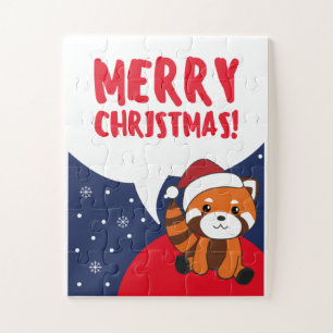 Puzzle Red Panda Christmas Snow Winter Animals Pandas