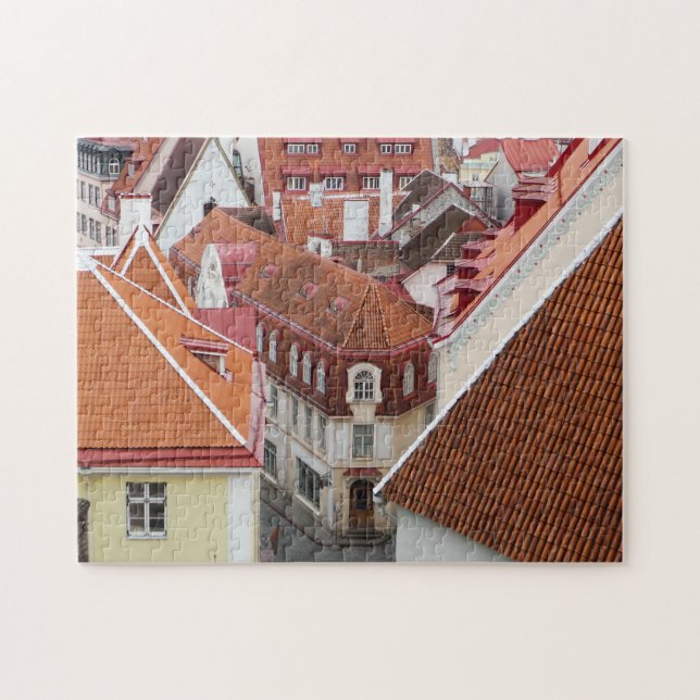 Puzzle Red Roofs Village Tallinn Estonie Photo de voyage (Horizontal)