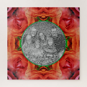 Puzzle Red Rose Floral Nature Frame Ajouter Votre Photo