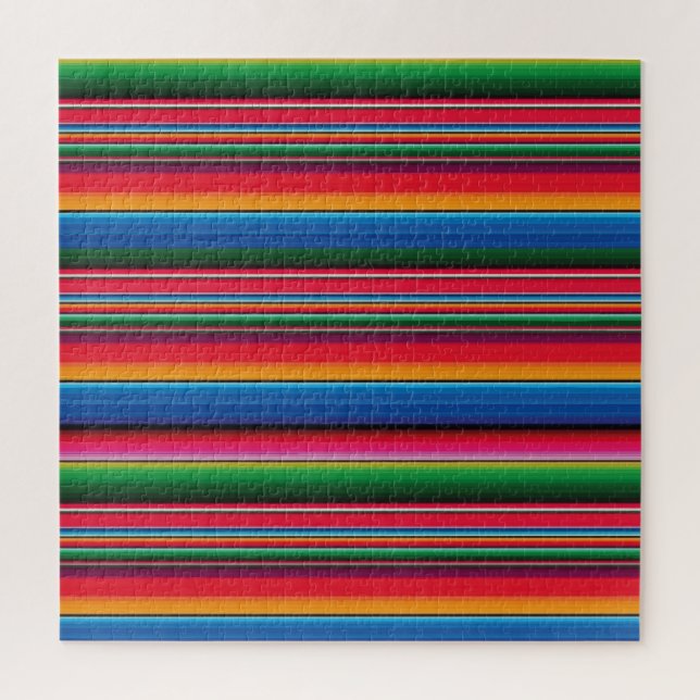 Puzzle Red Serape Saltillo couverture mexicaine tradition (Vertical)